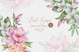 Watercolor Pink Flower Bouquet Clipart set, flower watercolor