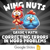 Correcting Errors in Word Problems WING NUTS Math Game | No Prep Grade 4 Review