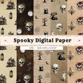 Vintage Spooky Digital Paper | Background Scrapbook Paper