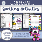 Adding -s to Words Ending in -y: Anchor Chart, Game, Worksheets