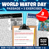 World Water Day Reading comprehension bundle 1- 6 grades, activities, awareness