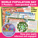 3 Educational Posters: World Population Day Â¨C Jam-packed Earth!