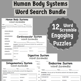 The Human Body Systems Word Scramble Puzzle Bundle