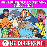 Ocean Clipart Fine Motor Skills Growing Bundle Tracing Cutting