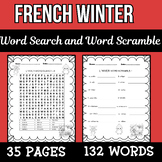 French Winter Vocabulary Word Search and Word Scramble PuzzlesWorksheet Activity