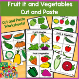 Fun & Educational Fruit and Vegetable Cut and Paste Worksheets!
