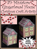 Christmas Craft Activities: 3D Miniature Gingerbread House Craft Gift Box -Color