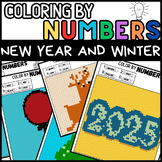 New Year 2025 Color by Numbers: Fun Activities, Math, Coloring page, Printables