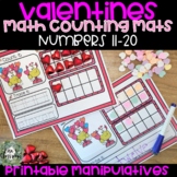 Valentines Day Heart Counting Mats | Math Centers Kindergarten First # 11-20
