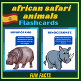 Savannah Animals  :Spanish Fun Facts Flashcards, Posters on African Safari
