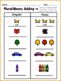 Plural Nouns: Adding -s Worksheet