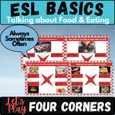 ESL Food Vocabulary Speaking activity questions four corners basic EAL ELL