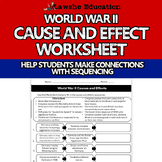 World War II WWII WW2 Cause and Effect Sequencing Activity Worksheet Review
