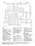 The Digestive System - HS Anatomy - Crossword with Word Bank Worksheet- Form 5
