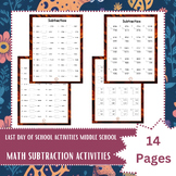 Happy New Year Math Activities 2025 middle school math subtraction activities