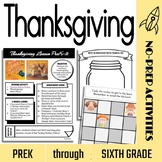 No-Prep Thanksgiving Activities