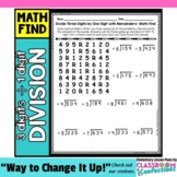 Division Activity: Three Digit Dividend Divided by One Digit: Division Worksheet