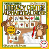 ALPHABETICAL ORDER LITERACY CENTER Forest Theme Differentiated