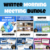 Winter Morning Meeting & Brain Break Bundle | Distance Learning Google & Zoom
