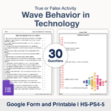 Grade 12 Wave Behavior in Technology Quiz | HS-PS4-5 | Printable & Digital