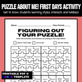 Puzzle About Me! Printable PDF & CANVA Template | Back to School (Middle Grades)