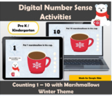 Digital Number Sense Activities | Counting 1 - 10 with marshmallows Winter Theme