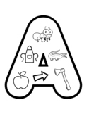ABC activity worksheets. Coloring pages. Letter recognition + vocabuary