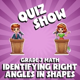 Identifying Right Angles in Shapes QUIZ SHOW Math Game - No Prep Grade 3 Review