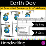 Earth Day Scrambled Sentences Writing Prompts with Pictures and Words Activities
