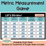 Metric Measurement Jeopardy Game (Math SOL 5.MG.1)