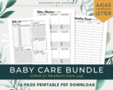 Baby Care Journal Printable | Infant Daily Log, Newborn Health Tracker Template