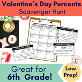 Valentine's Day Math Percent Problems Scavenger Hunt Activity 6th