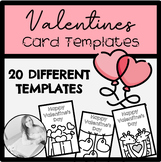 Valentine's Day Coloring Card Templates - 20 Designs Included