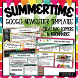 Google Slides- Summer / Beach Newsletter Teacher Templates- Editable
