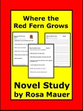 Where the Red Fern Grows Novel Study Reading Comprehension Worksheets
