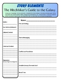 The Hitchhiker's Guide to the Galaxy by Douglas Adams Story Elements Worksheet
