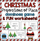 Christmas Prepositions of Place Dominoes and Worksheets - ESL Fun Printable
