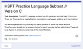 HSPT Practice Subtest: Language (Version C)