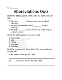 Abbreviations Quick Quiz