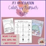 /f/ Articulation Color By Number Fall Picture Back to School