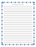 Stars and Dots Border Lined Paper