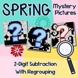 Spring Double Digit Subtraction With Regrouping Worksheets Math Center, Review
