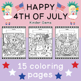 Happy 4th of July Coloring Pages | Beach | Preschool | Kindergarten