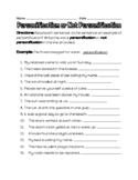 Personification or Not Personification Worksheet