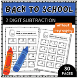 Back to School 2-Digit Subtraction Worksheets Â¨C 360 Problems Without Regrouping