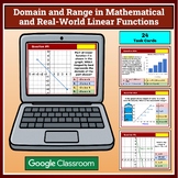 Task Card/ Google Classroom: Domain and Range: Linear Functions