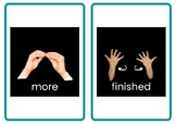 ASL Based More/Finished Card with real photos of signs "More" and "Finished"