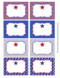 July 4th ( Fourth ) Patriotic Bin Tag Labels