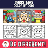 Color By Number Clipart Color By Code Holidays Christmas Santa Elf