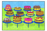Wayne Thiebaud-Inspired Cake Art Mural Â¨C Collaborative Coloring Project